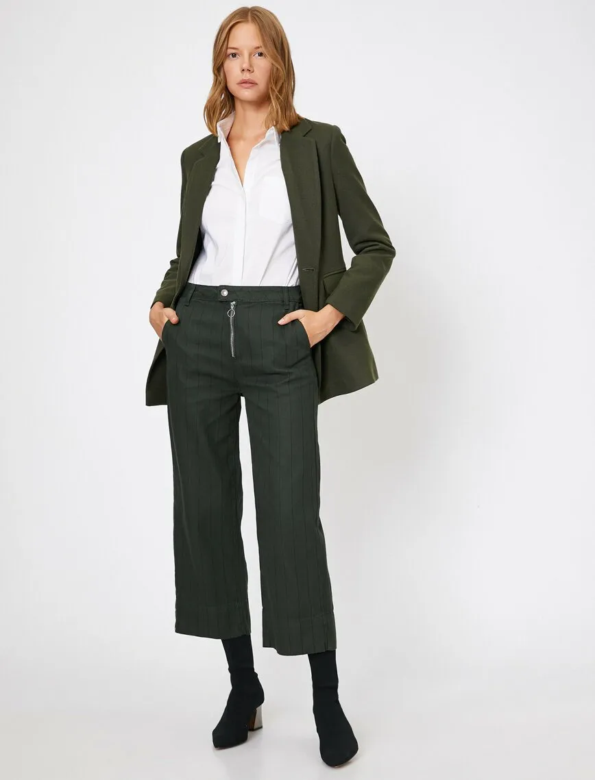 16332 Khaki Striped Trousers