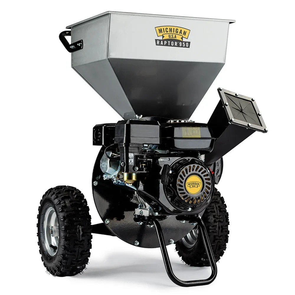 6HP 212cc Petrol Wood Chipper Shredder, Upright Design - Michigan