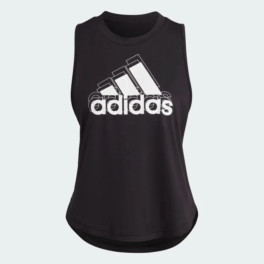 Adidas Womens Training Logo Graphic Racerback Tank Top