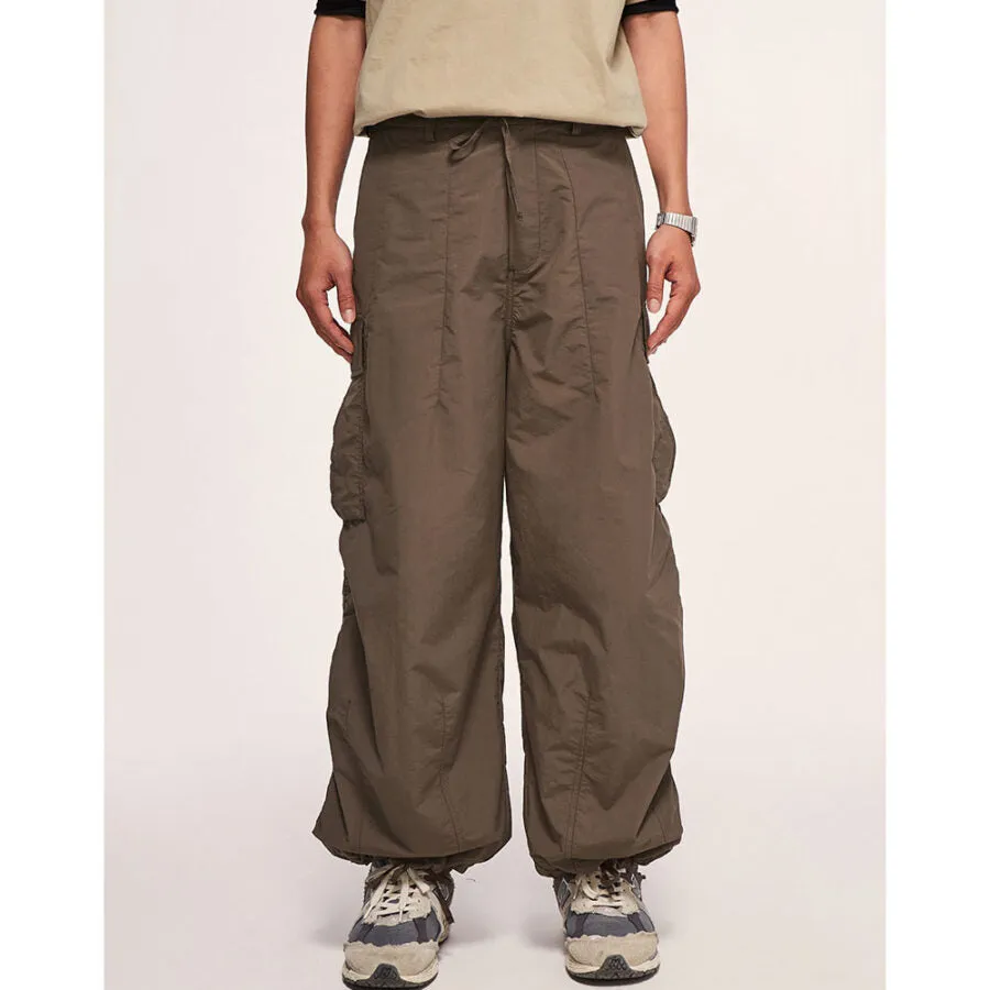 Advbridge Summer Wide-Leg Beige Cargo Pants