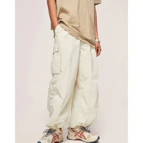 Advbridge Summer Wide-Leg Beige Cargo Pants