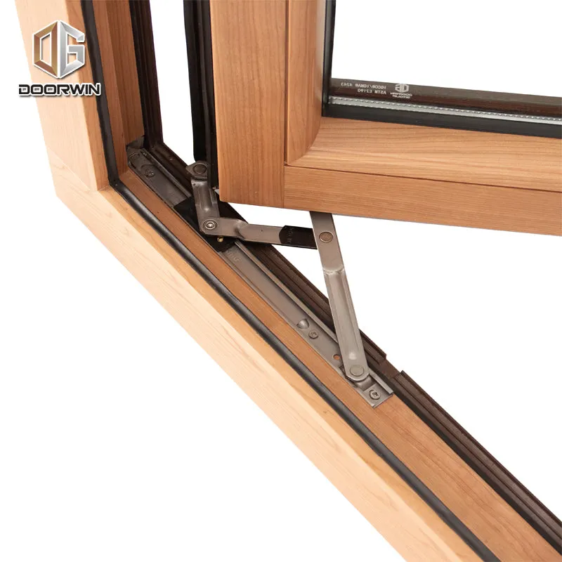 aluminum  wood outswing casement window with tempered glass windows style