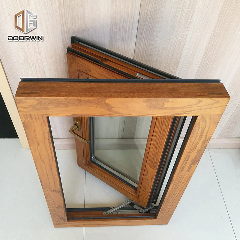 aluminum  wood outswing casement window with tempered glass windows style