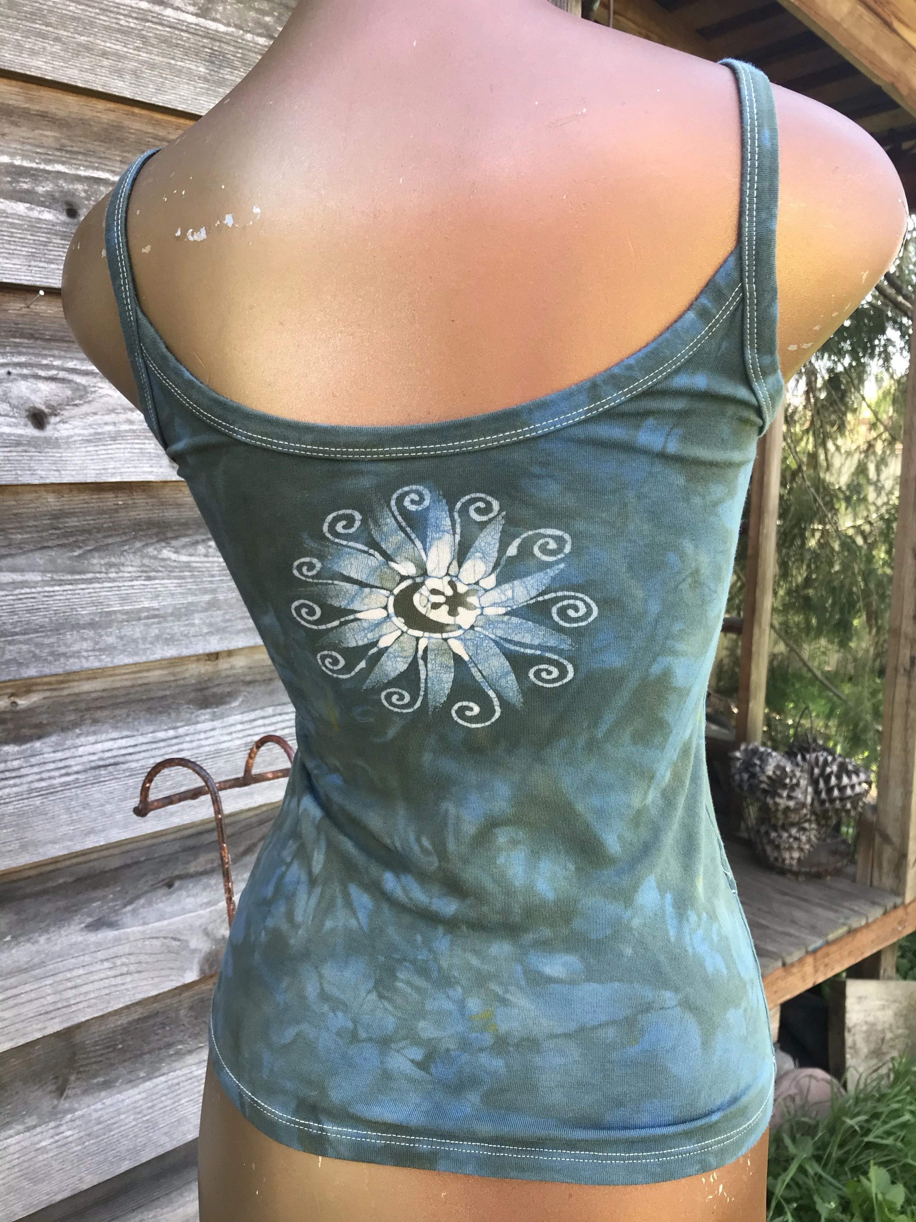 Aqua Mint Moonbeams Batikwalla Tank Top