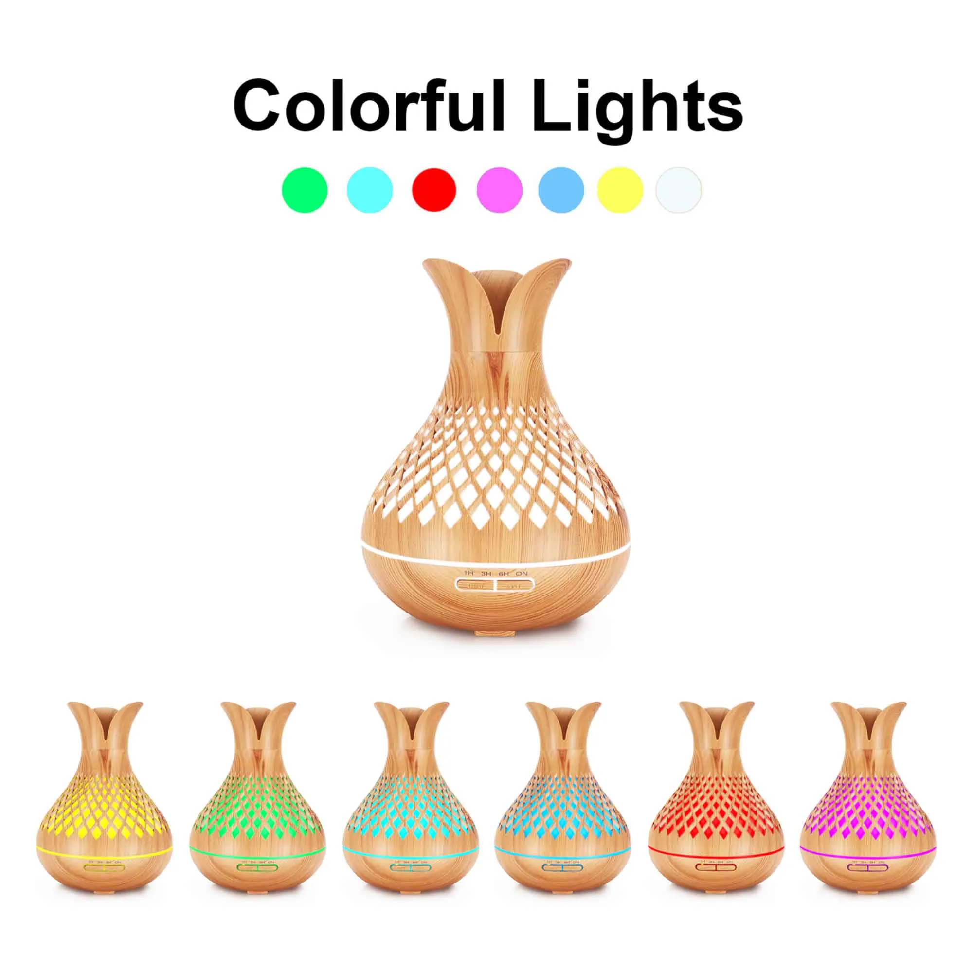 Aroma Diffuser and Remote - 500ml - Wood Mist Humidifier