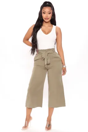 Ashley Belted Culottes - Olive