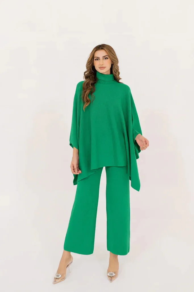 Autumn Winter '23 - Lily Knitted Cape Green Separates