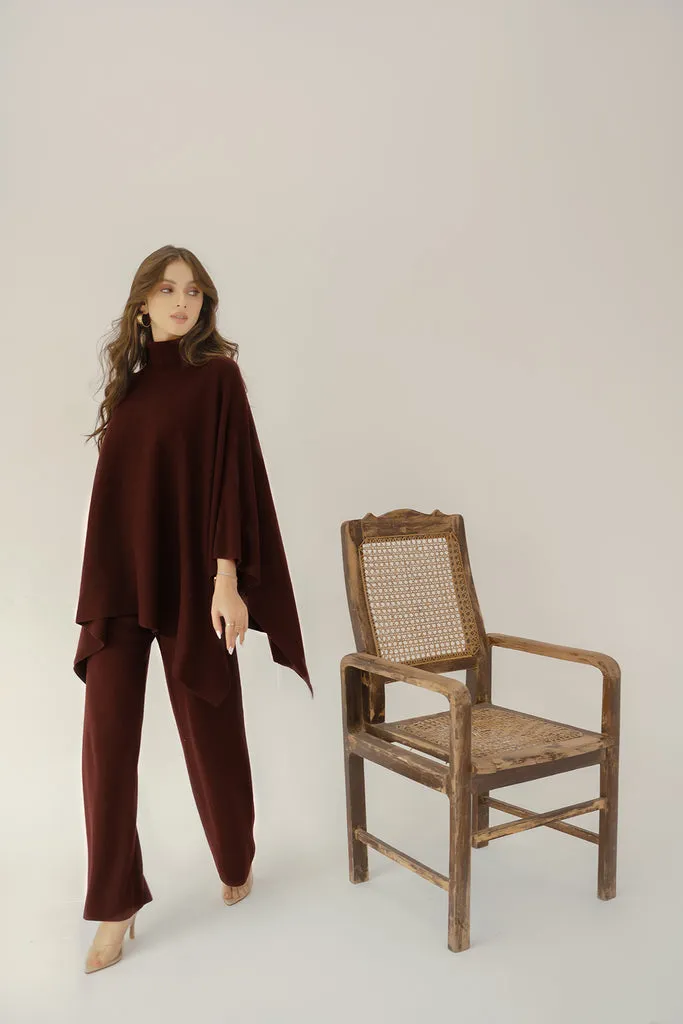 Autumn Winter '23 - Lily Knitted Cape Plum Separates