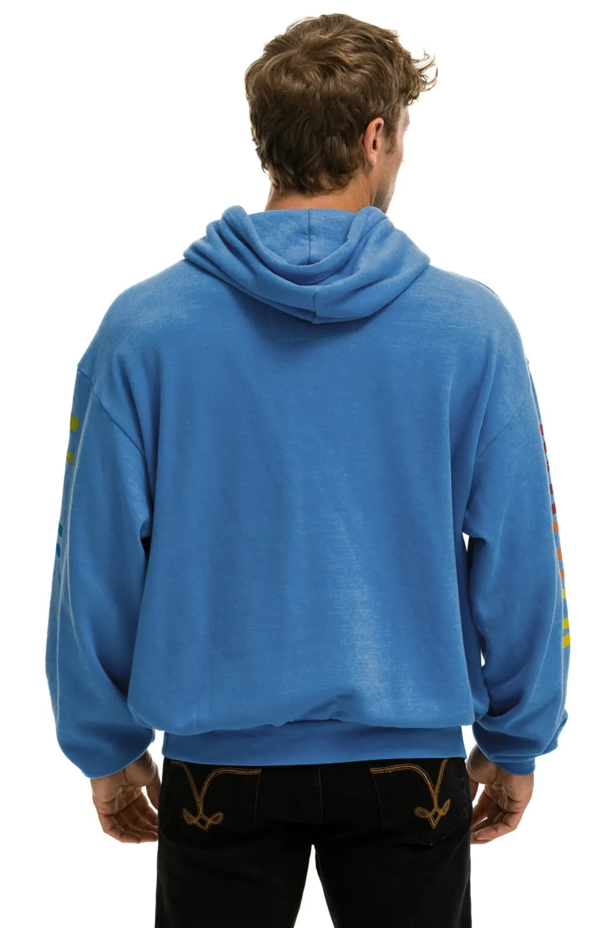 AVIATOR NATION UNISEX RELAXED PULLOVER HOODIE IN COBALT