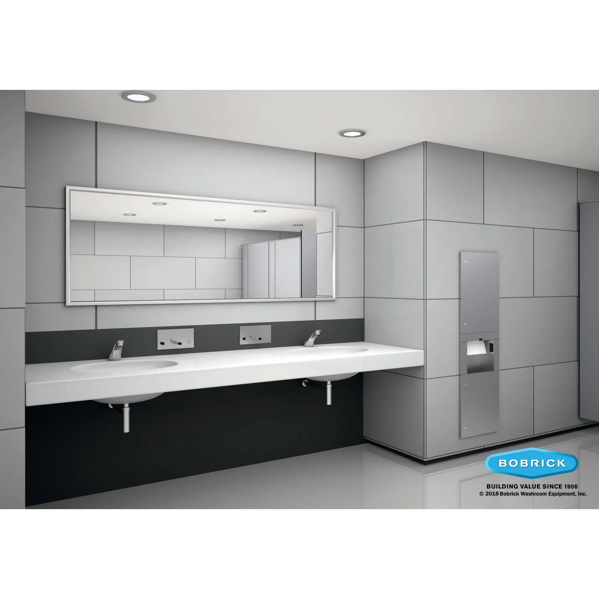 B-38030 Recessed 3 in 1 Hand Dryer Combination Unit