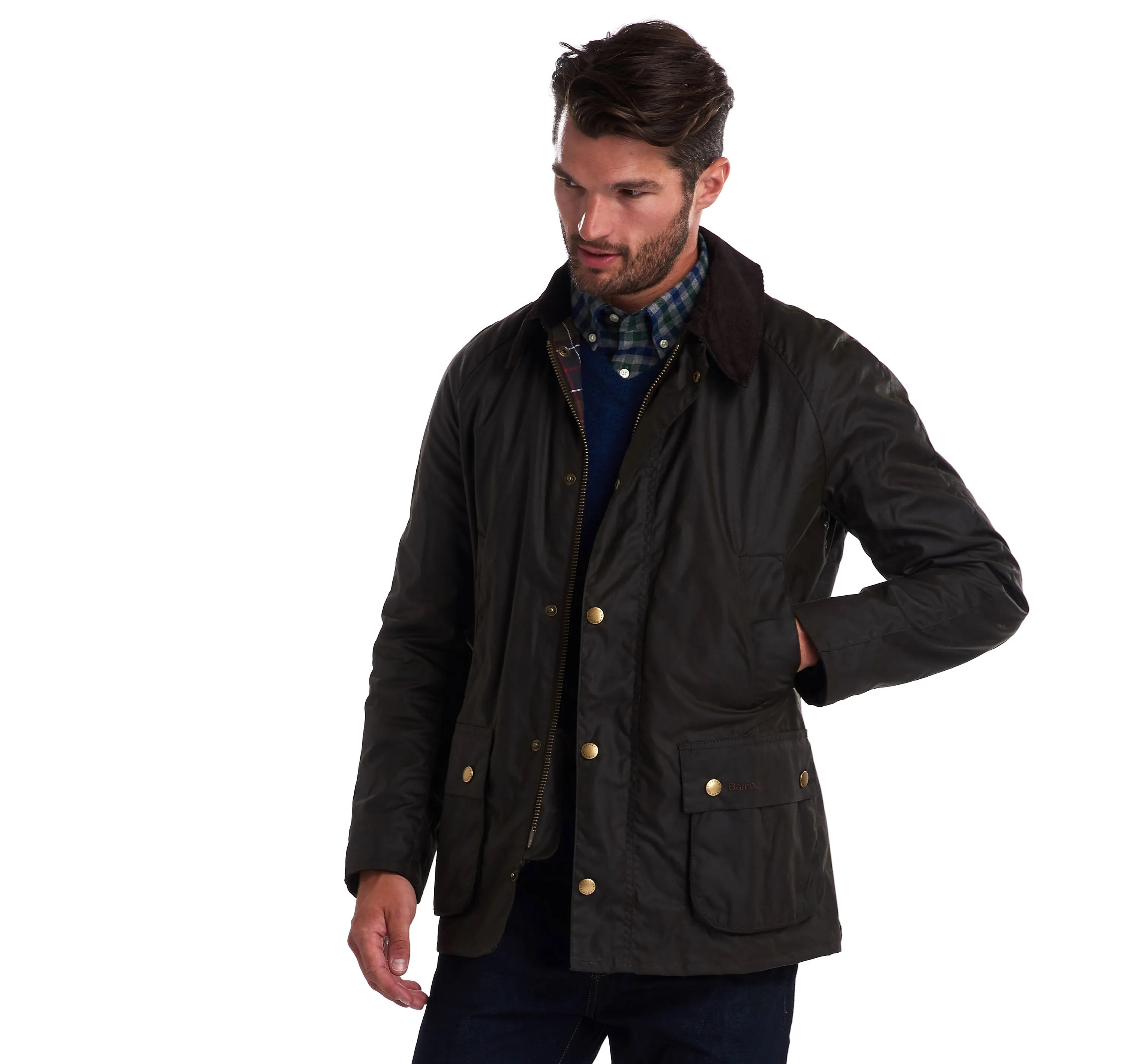 Barbour Olive Ashby Waxed Cotton Jacket