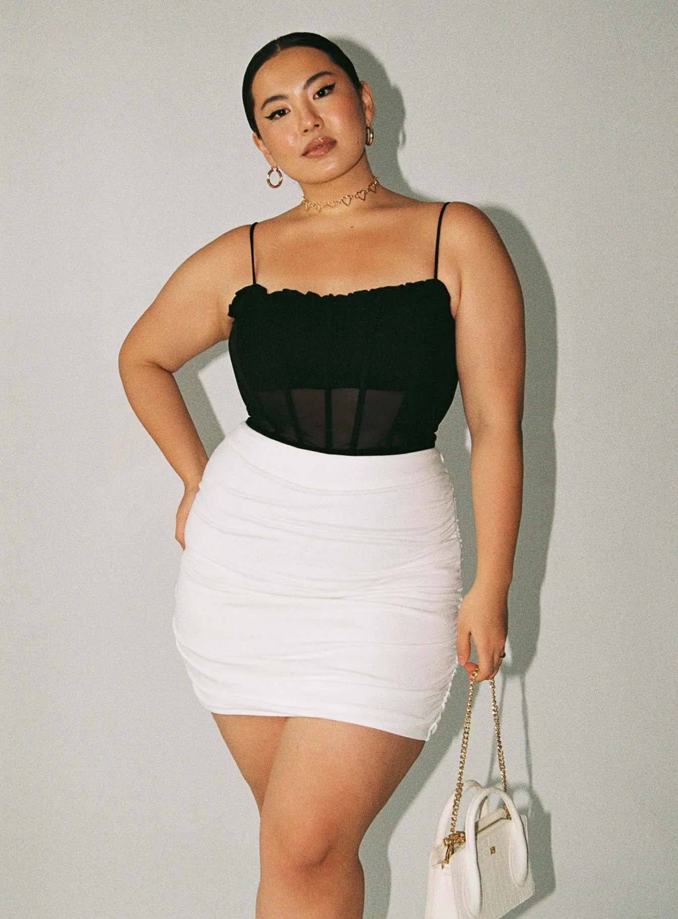 Benji Mini Skirt White Curve