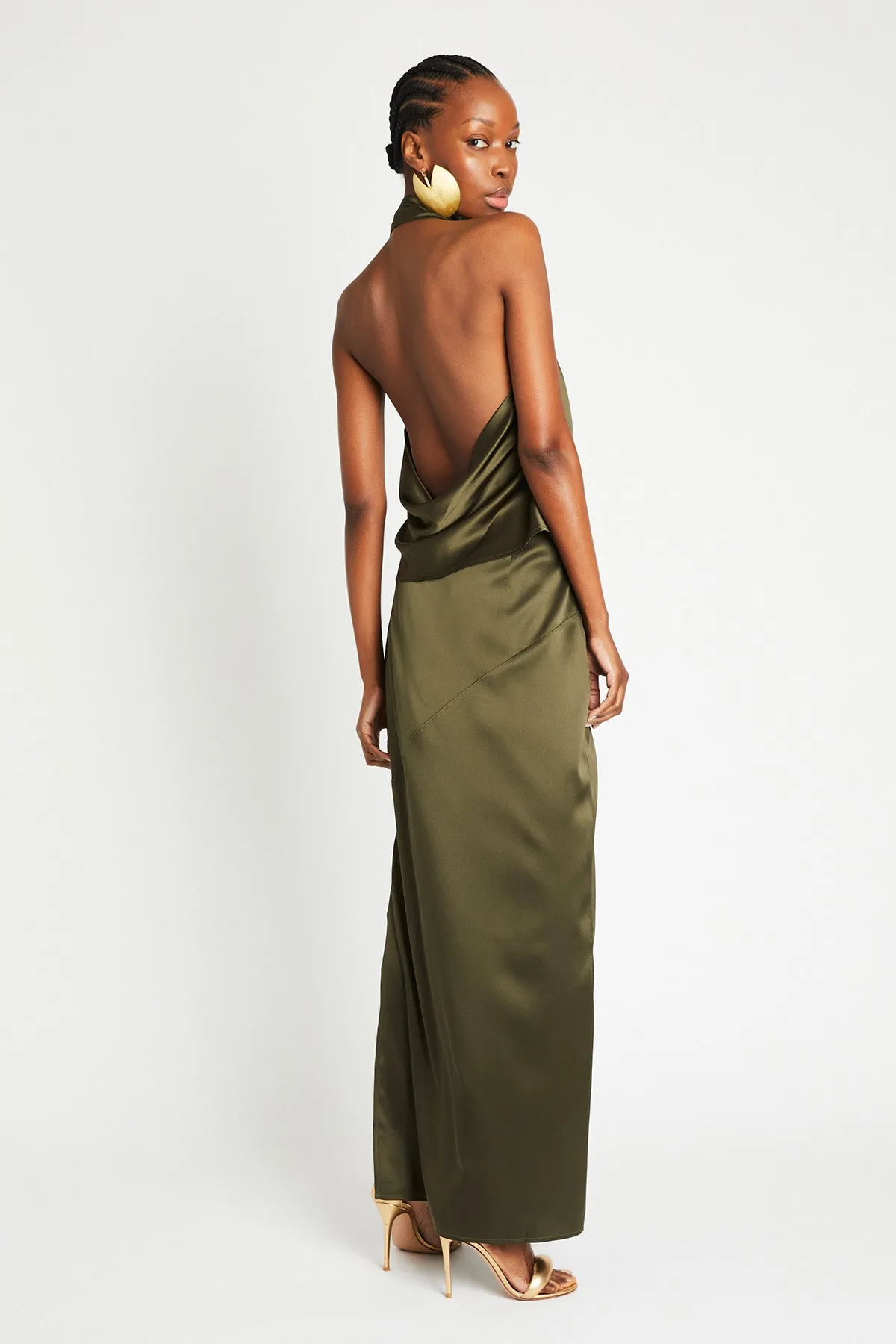   Beryll Naomi Silk Skirt | Olive