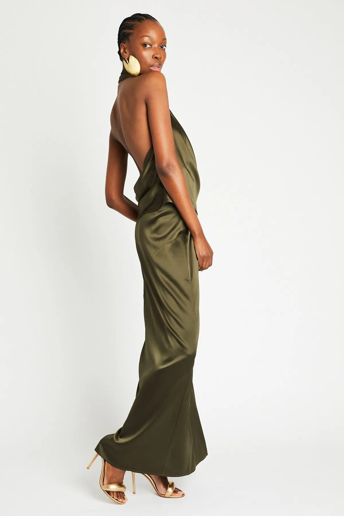   Beryll Naomi Silk Skirt | Olive