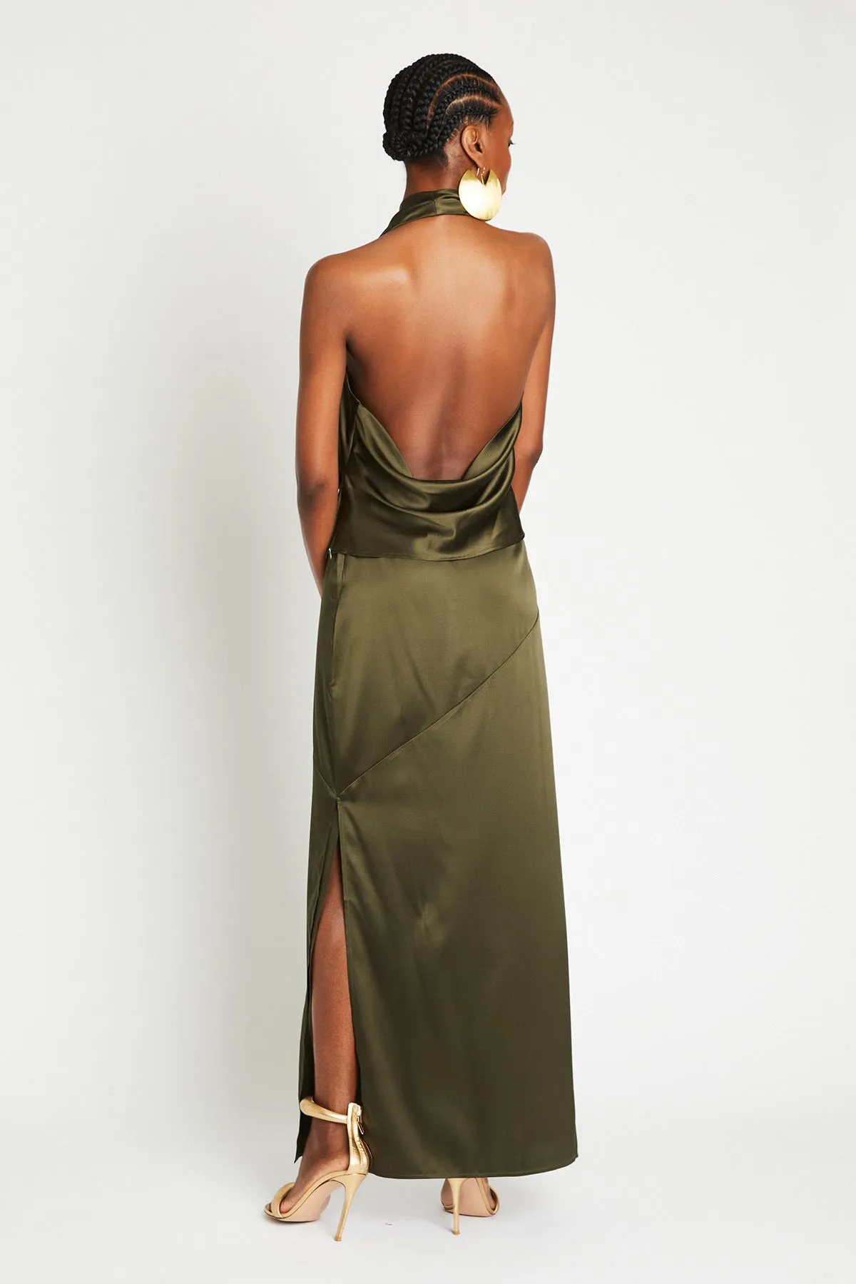   Beryll Naomi Silk Skirt | Olive