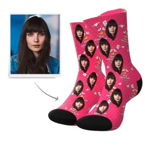 Best Girlfriend Custom Face Socks