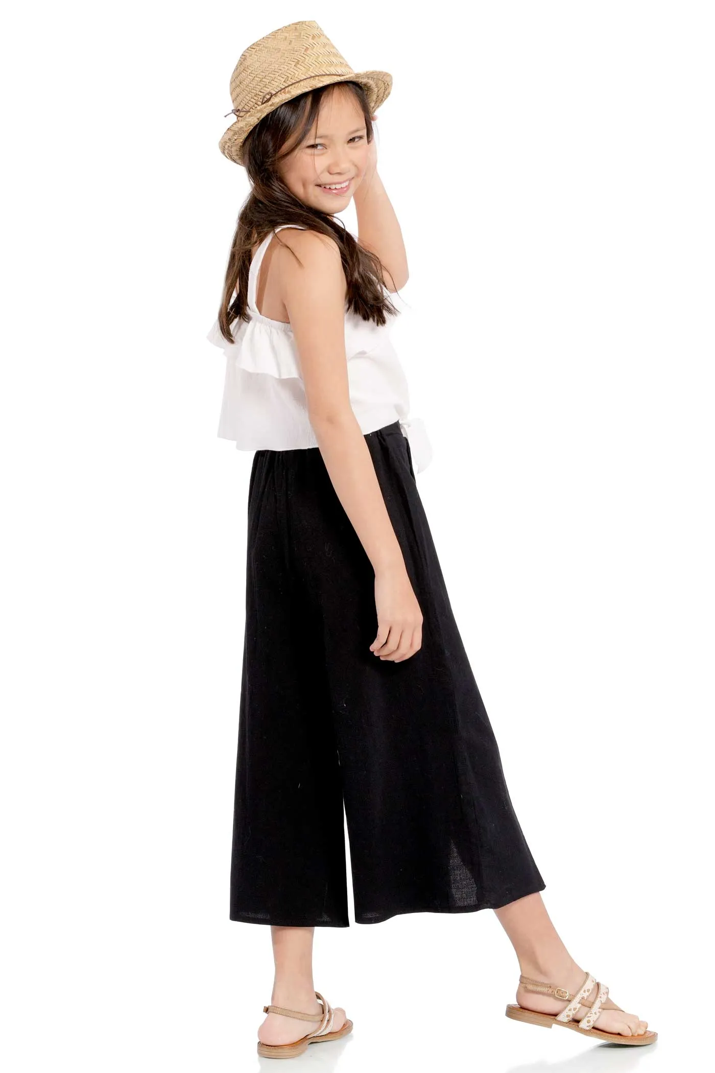 Big Girls | Tween Girls Wide Leg Front Slit Summer Pants