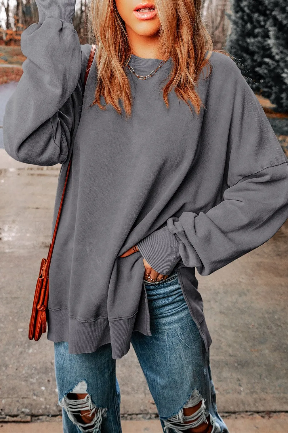 Boho-Chic Crew Neck Sweater