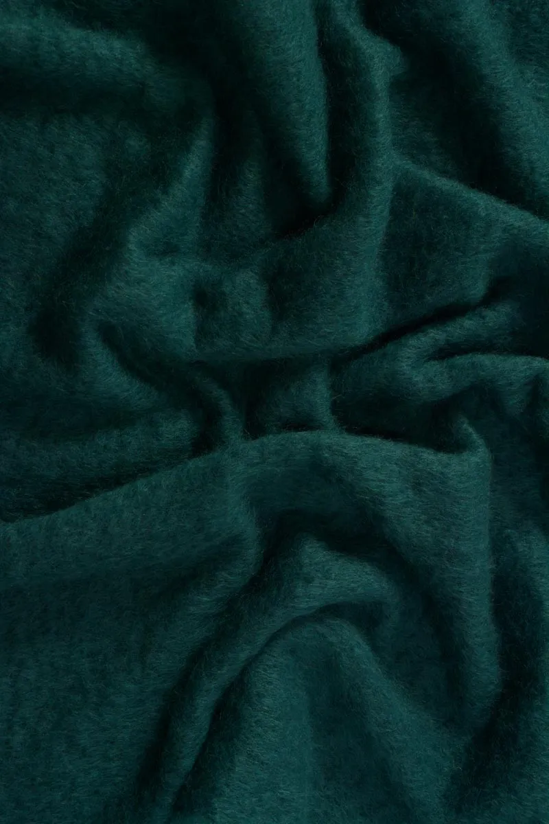 Bottle Green Mohair Throw Blanket