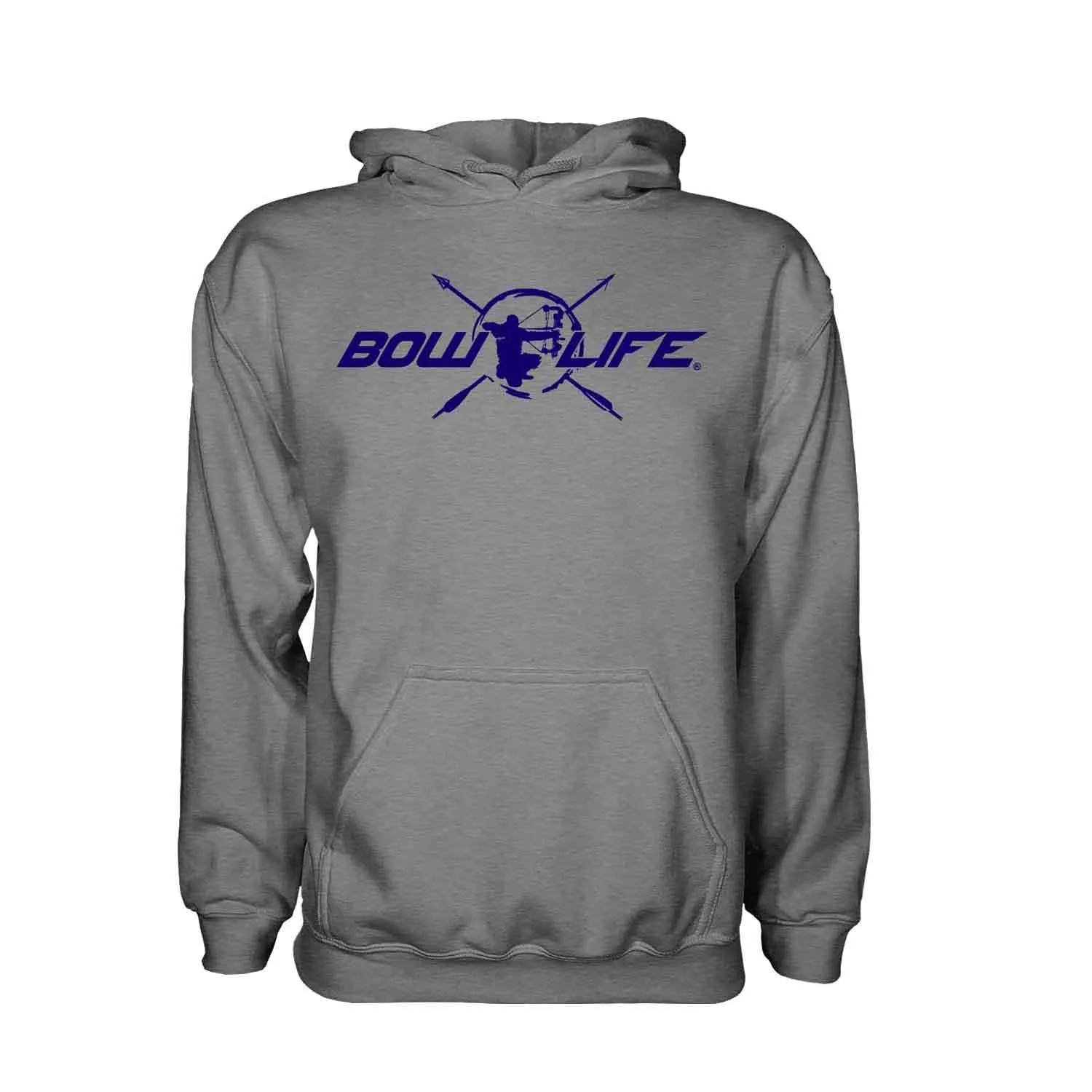 Bow Life Men's Center Shot Blue/Gray Pullover Hoodie