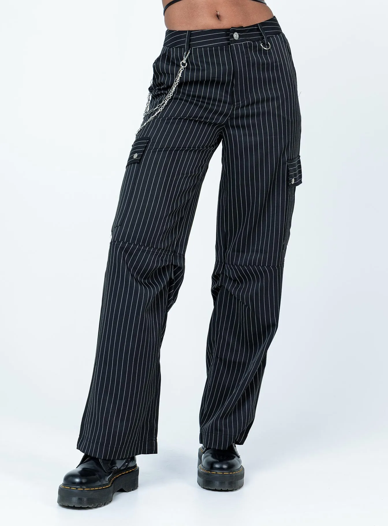 Boyd Pinstripe Cargo Pants Black