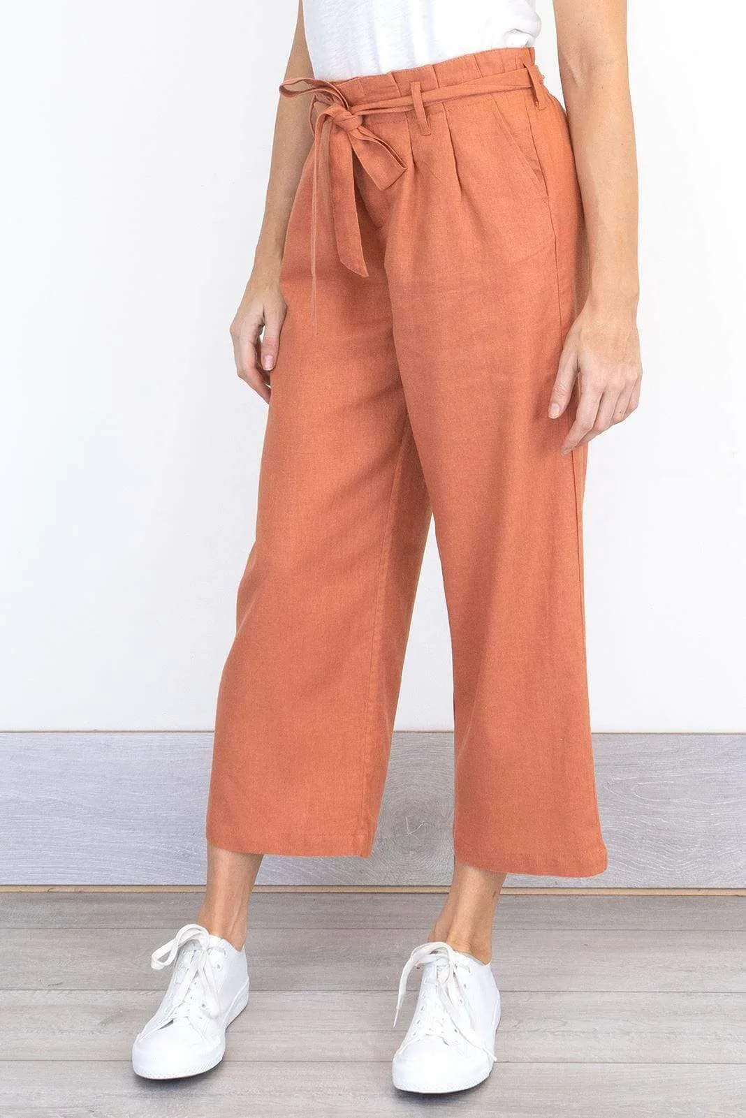 Brooke Amber Crop Wide Leg Culottes Loose Linen Trousers