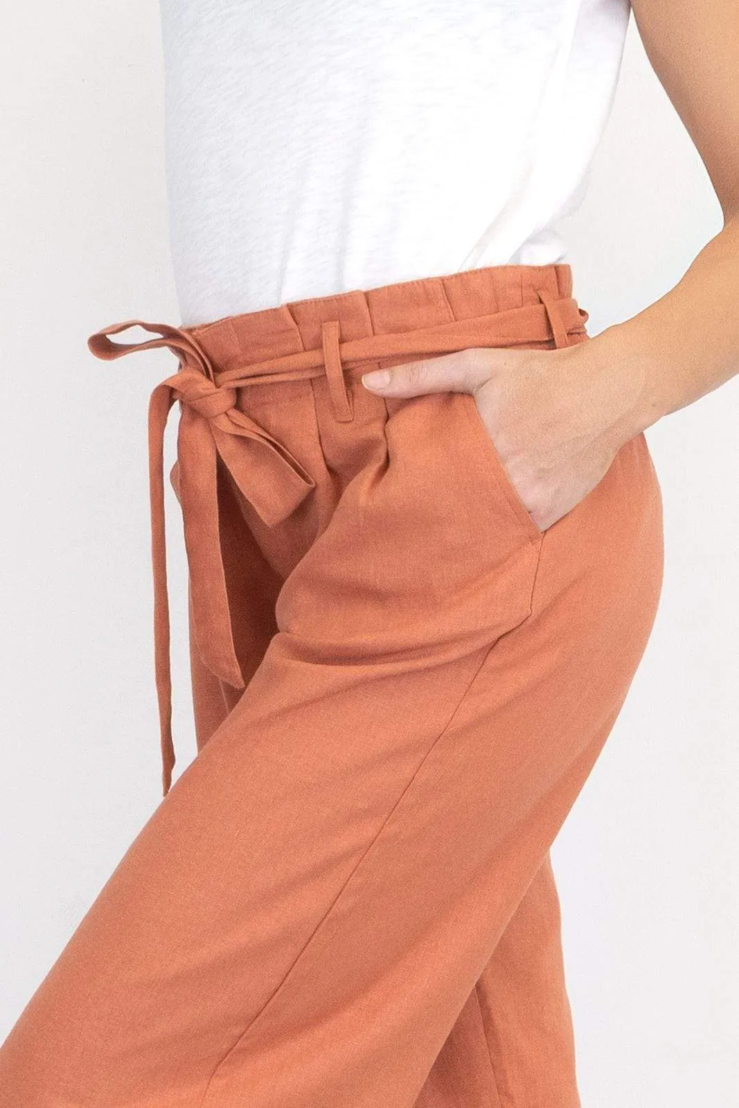 Brooke Amber Crop Wide Leg Culottes Loose Linen Trousers