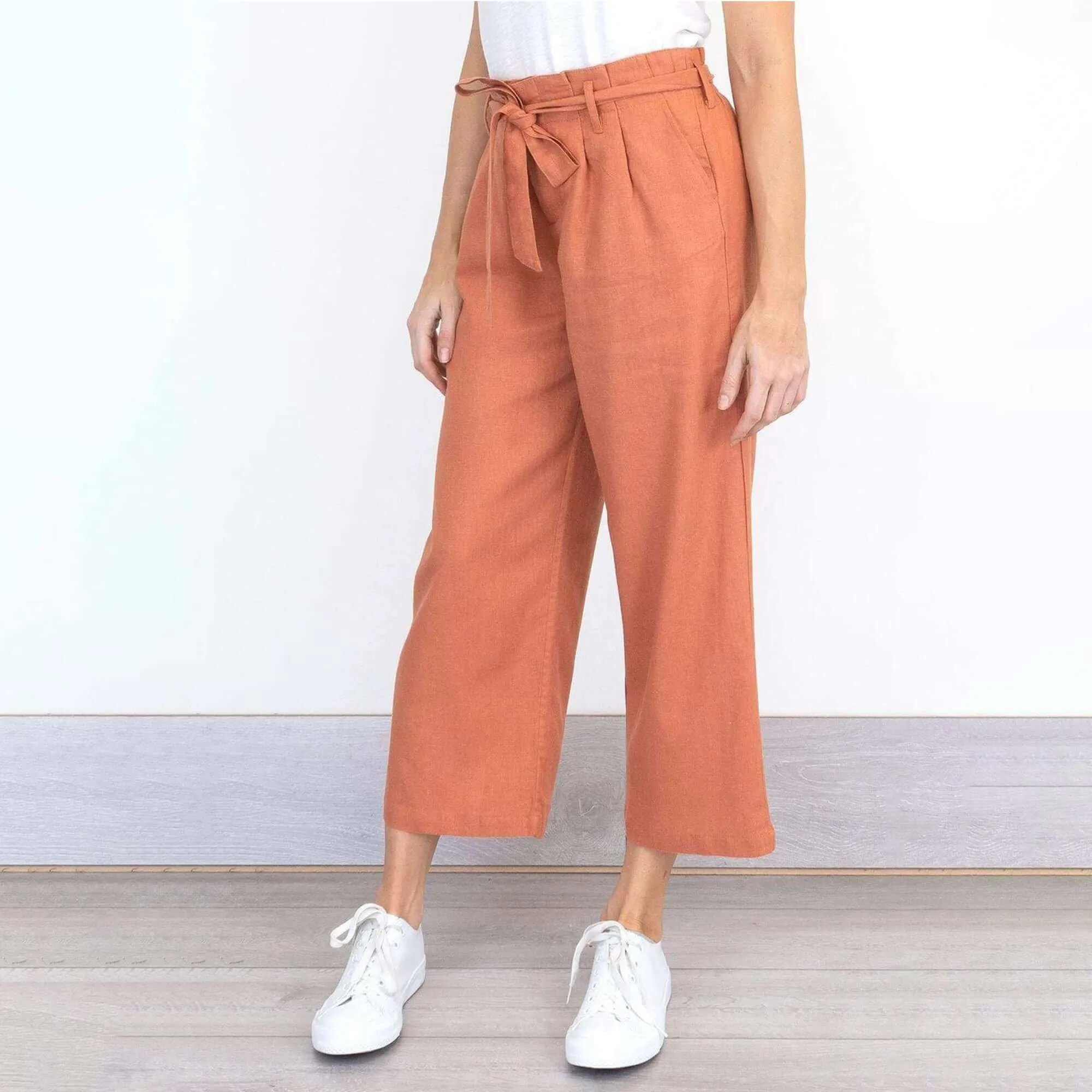 Brooke Amber Crop Wide Leg Culottes Loose Linen Trousers