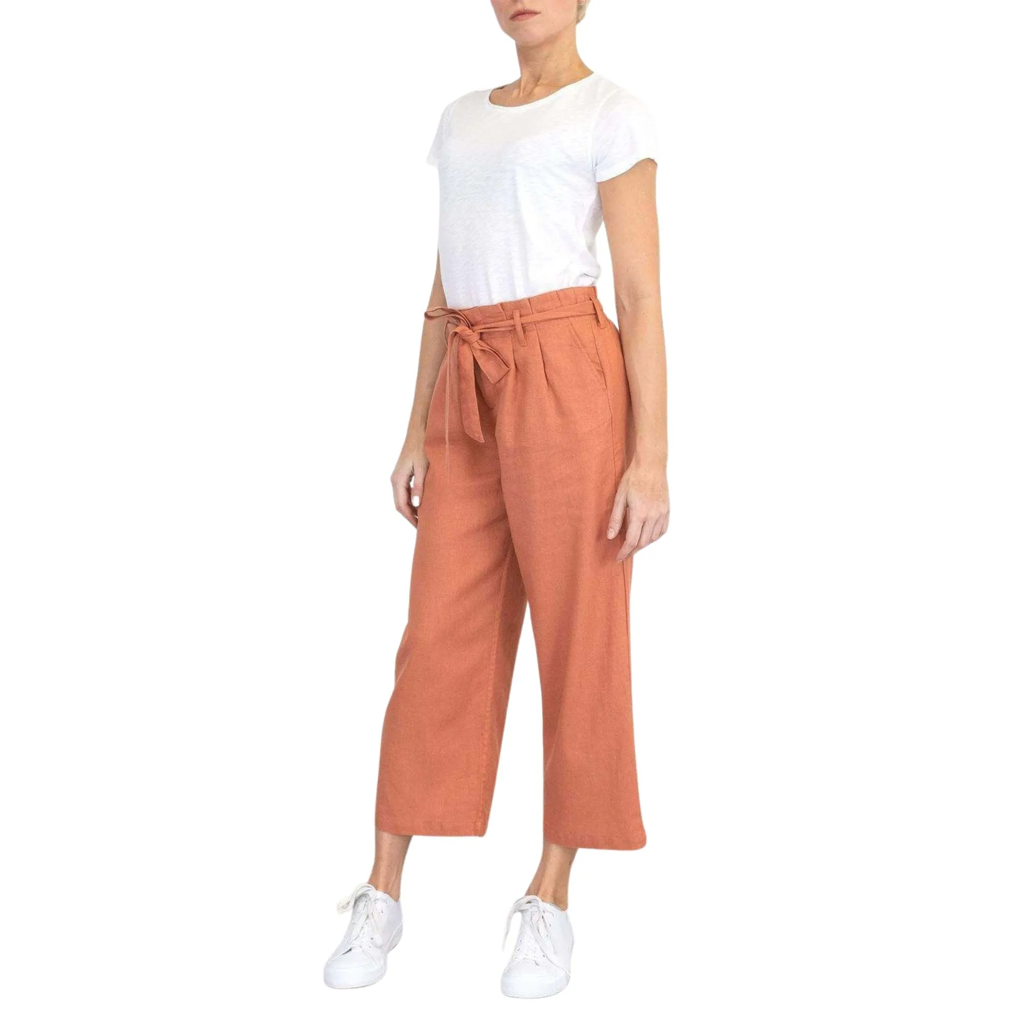 Brooke Amber Crop Wide Leg Culottes Loose Linen Trousers