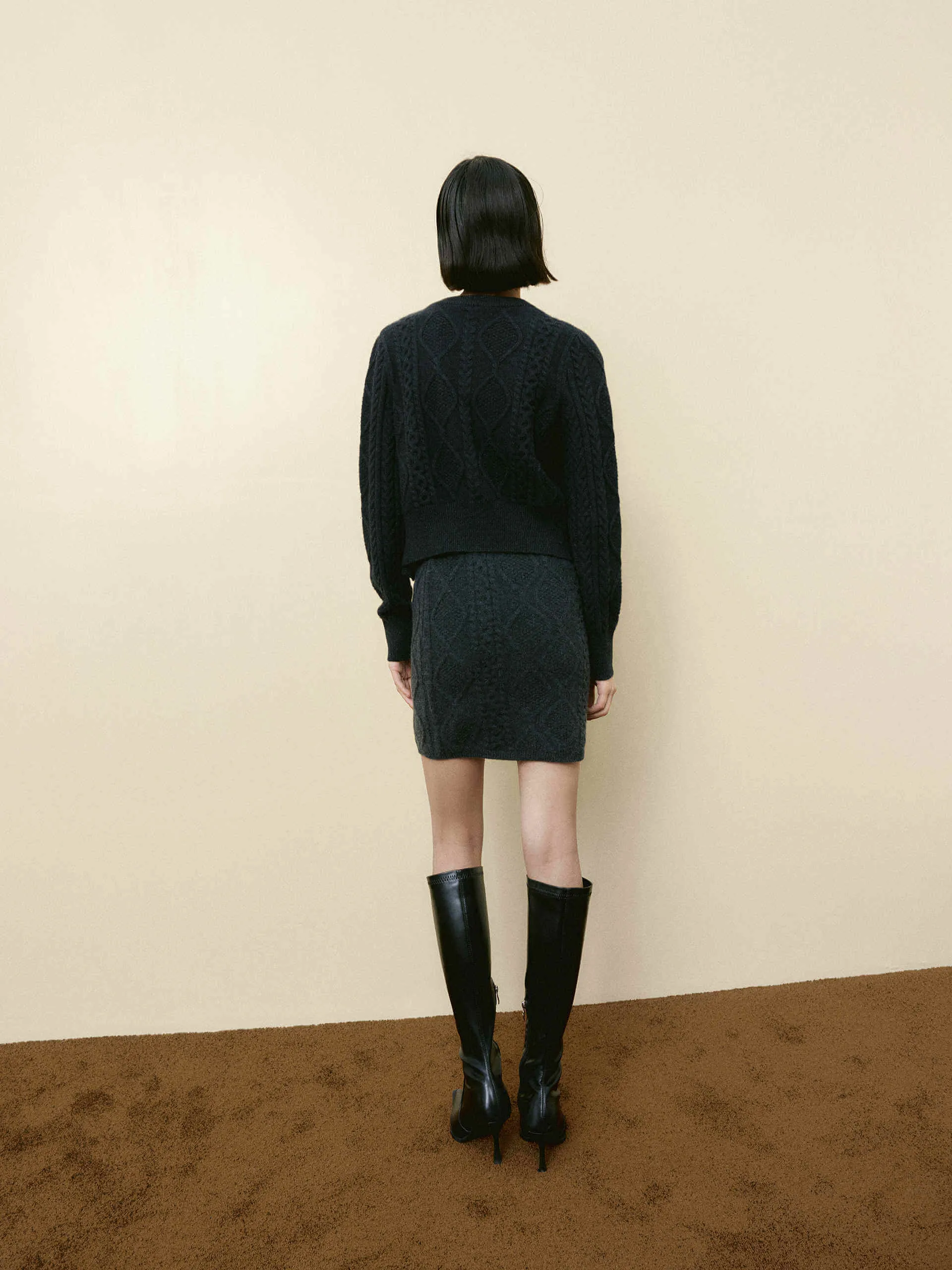 Cable Knit Mini Skirt