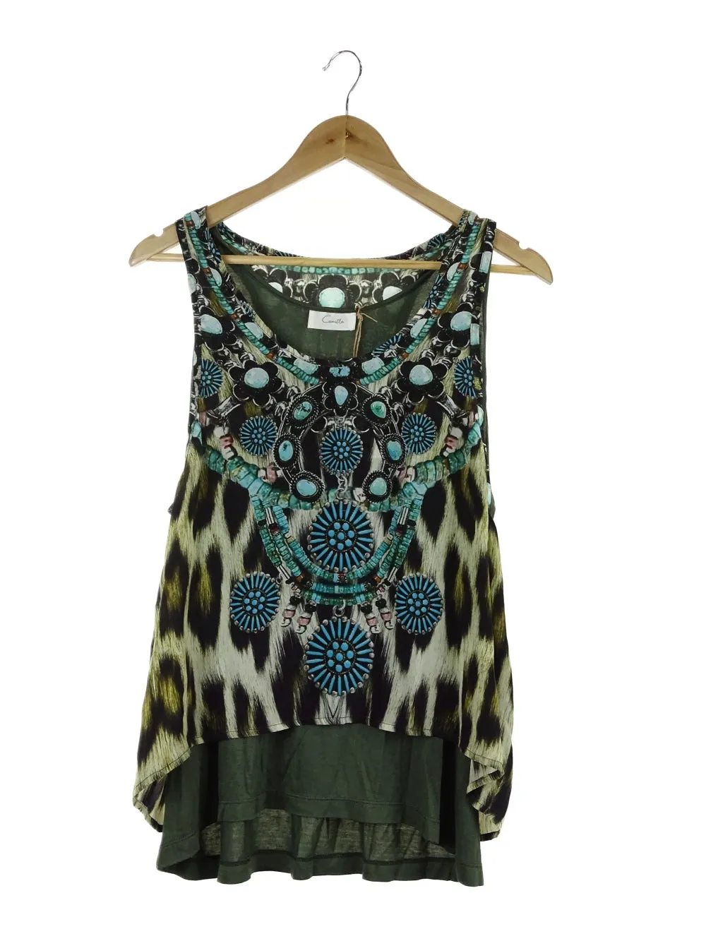 Camilla Animal Print Silk Tank Top