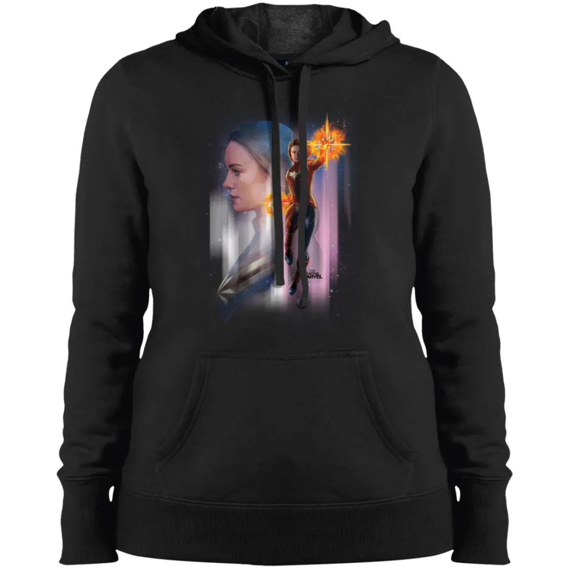 Captain Marvel Flying Space Portrait Women Hooded Sweatshirt