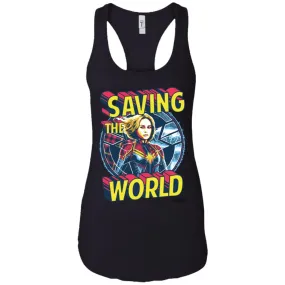 Captain Marvel Saving The World Portrait Women Tank Top