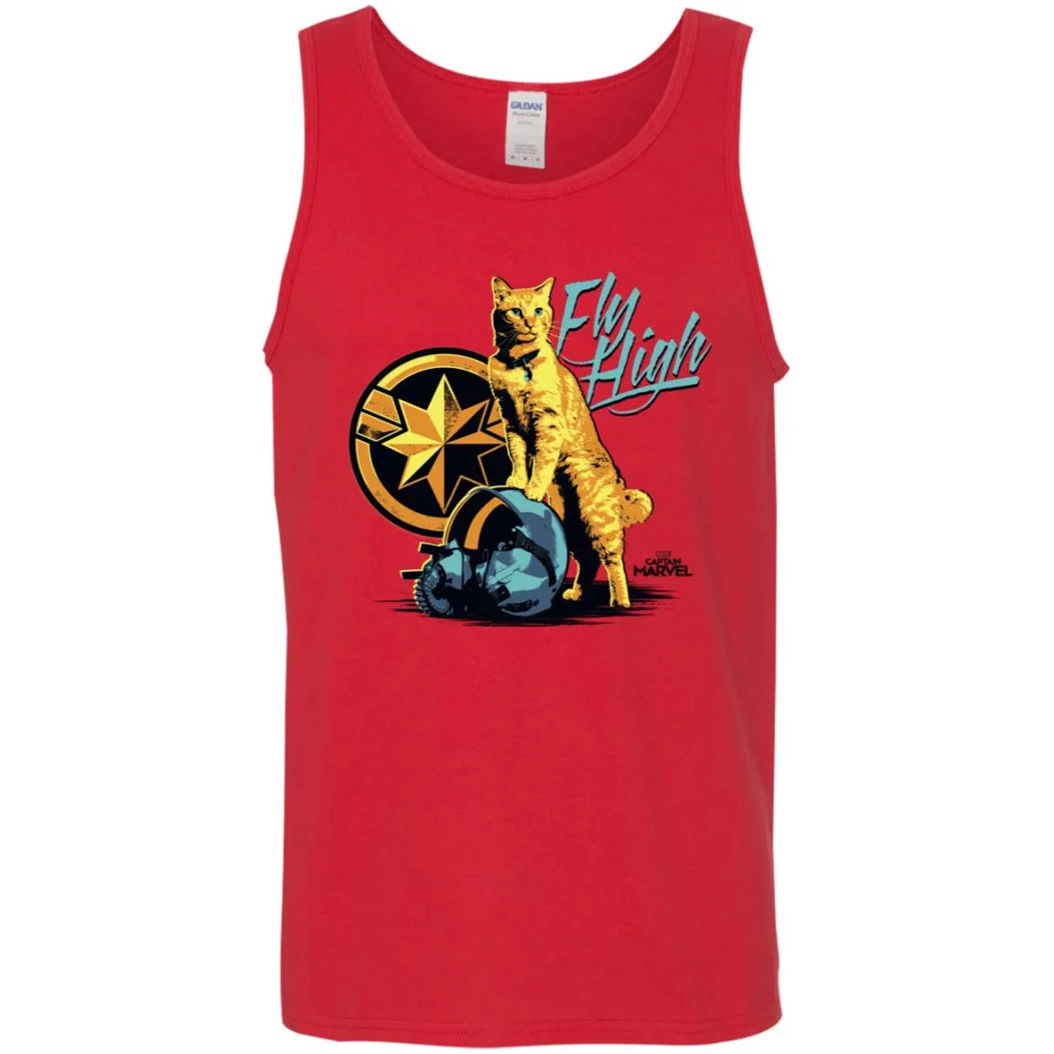 Captain Marvel Symbol Goose Fly High Men Cotton Tank