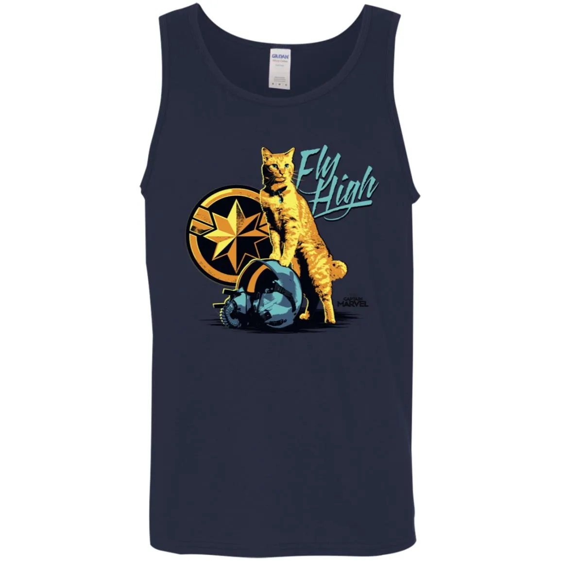 Captain Marvel Symbol Goose Fly High Men Cotton Tank