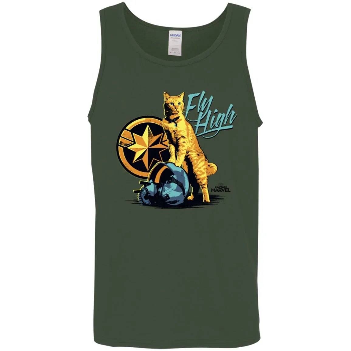 Captain Marvel Symbol Goose Fly High Men Cotton Tank