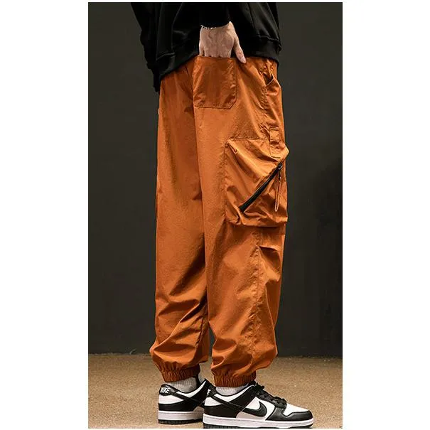 Casual Elasticity Tapered Thin Loose Fit Cargo Pants