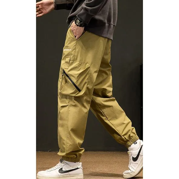 Casual Elasticity Tapered Thin Loose Fit Cargo Pants