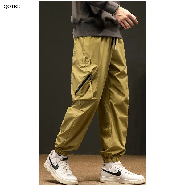 Casual Elasticity Tapered Thin Loose Fit Cargo Pants