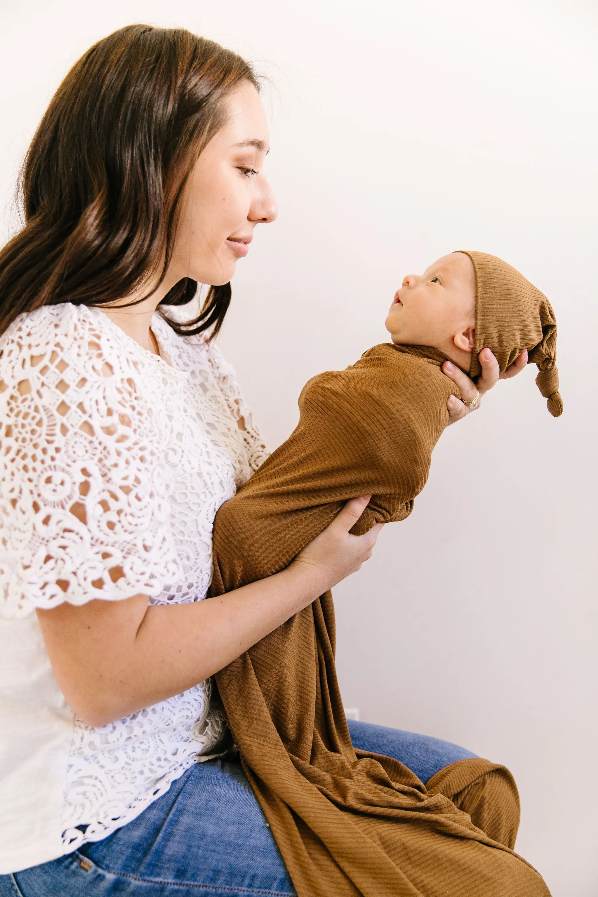 Chandler Ribbed Newborn Headband Bundle (Gown)