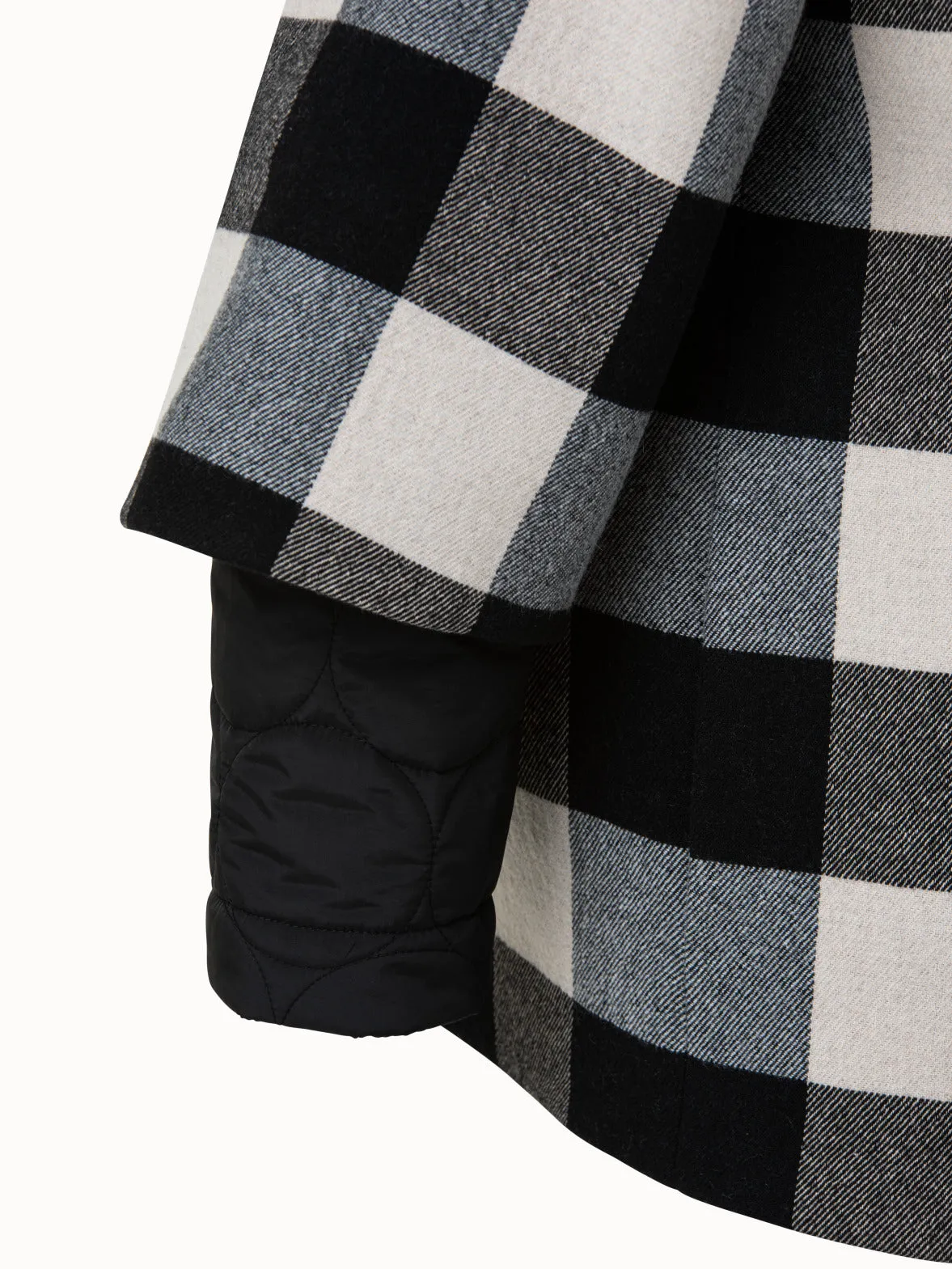 Chequerboard Plaid Egg Shape Coat 2 in 1