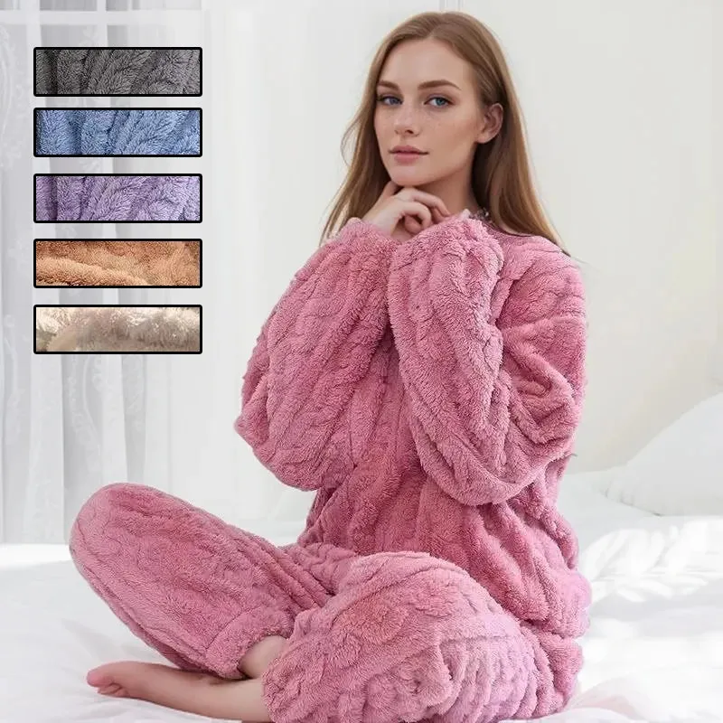 Chic Thermal Loungewear Set - Soft & Elegant