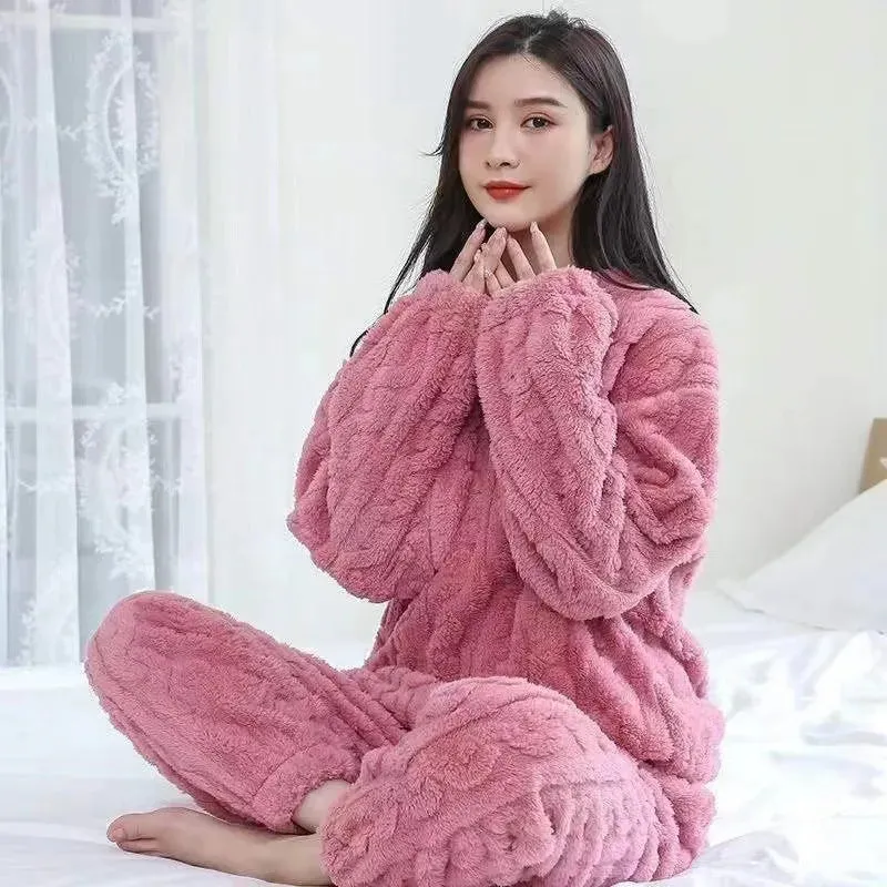 Chic Thermal Loungewear Set - Soft & Elegant