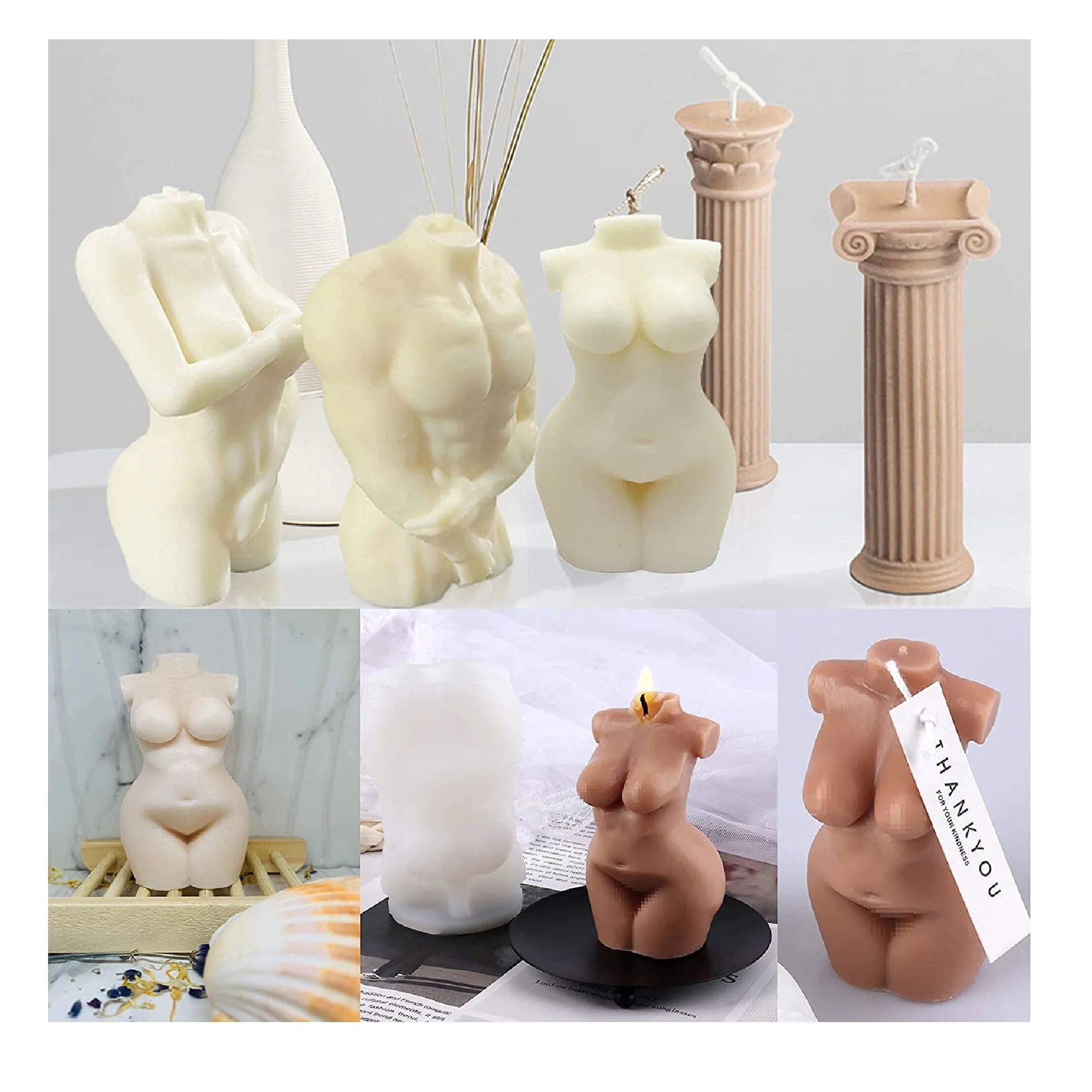 Chimailong | Body Candle Molds For Candle Making | 3D Silicone Mold for Woman | Woman Body Candle Mold