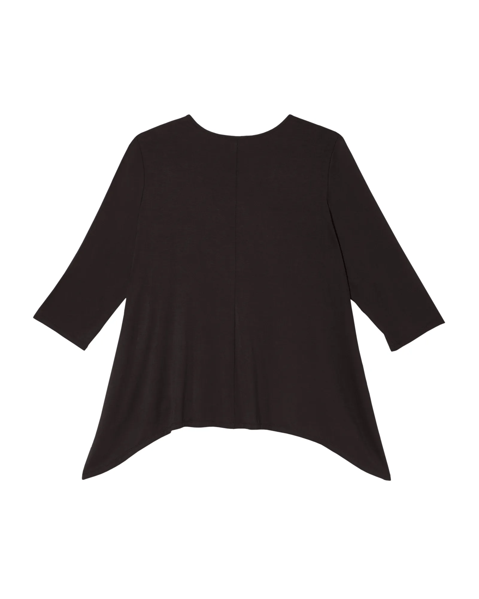 Christine 3/4 Sleeve V-Neck Hardware Sharkbite Top | Black