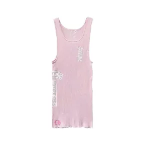 Chrome Hearts T-Bar Script Tank Top Pink