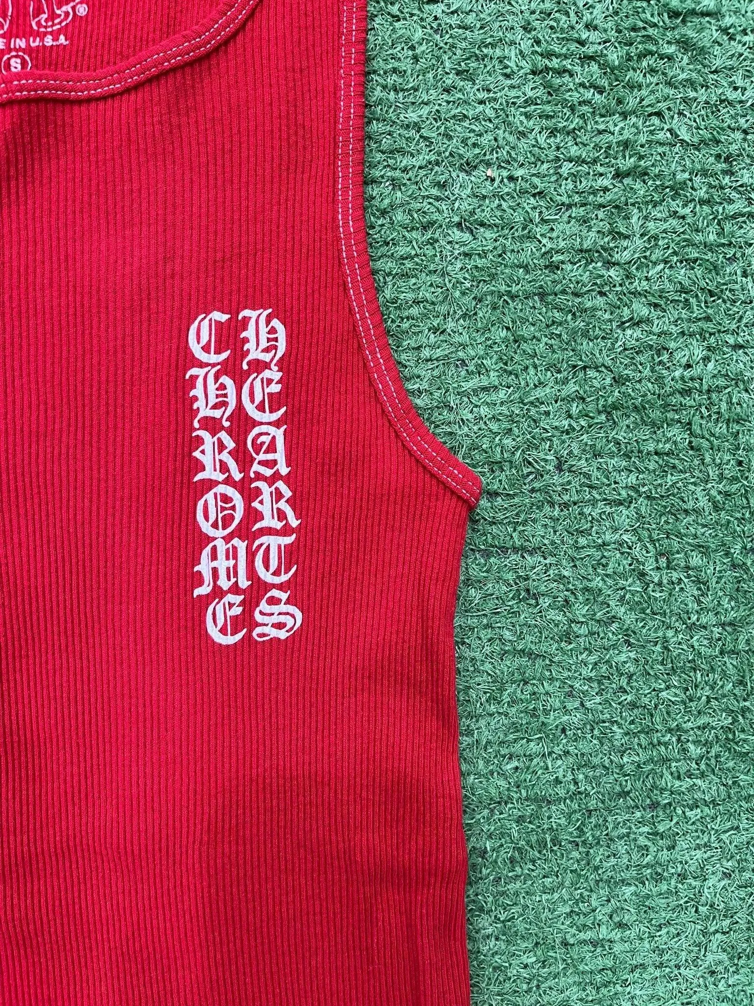 Chrome Hearts T-Bar Script Tank Top Red