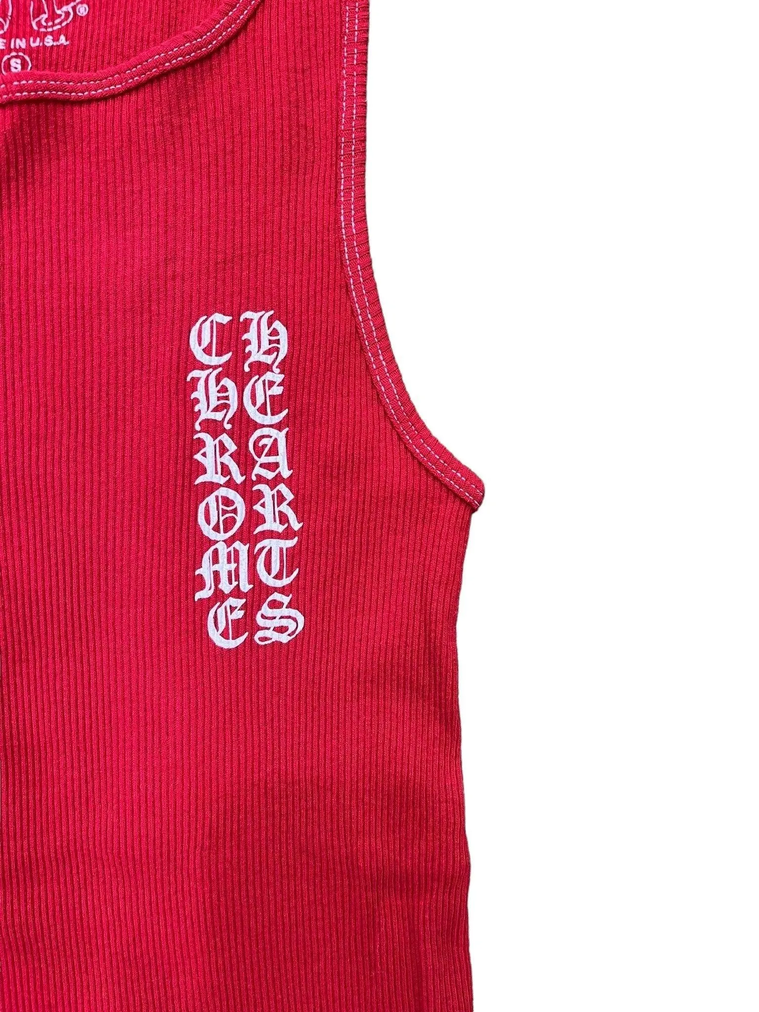 Chrome Hearts T-Bar Script Tank Top Red