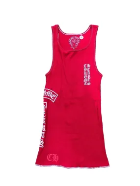 Chrome Hearts T-Bar Script Tank Top Red