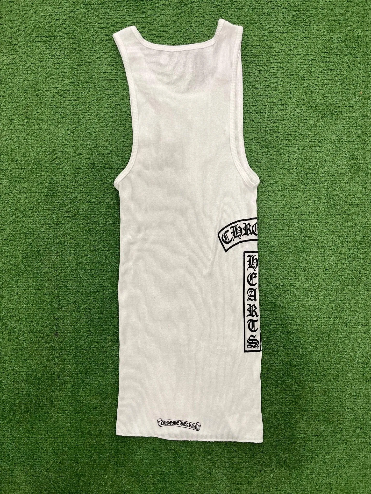 Chrome Hearts T-Bar Script Tank Top White